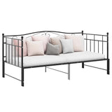 Pull-out Sofa Bed Frame without Mattress Black Metal 90x200 cm 324782