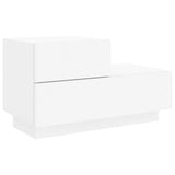 Bedside Cabinet with LED Lights White 70x36x40.5 cm 836777