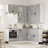 Kitchen Unit PORTO 8 pcs Concrete Grey Engineered Wood 3438424