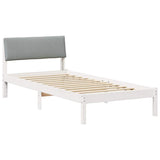 Bed frame White and light grey 100 x 200 cm Solid pine wood 878563