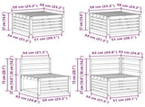 Outdoor Sofa Set 8 pcs White 59 x 59 x 37 cm Solid Acacia Wood 3392234