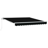 Retractable Awning Manual Black 350 x 250 cm Fabric 3330321