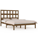 Bed Frame Honey brown Solid pine wood Double Decorative Inlays 3104501