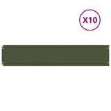 Lawn Edgings 10 pcs Olive Green 20x103 cm Cold-rolled Steel 860157