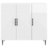 Sideboard High Gloss White 89 x 34.5 x 80 cm Engineered Wood 894879