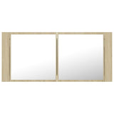804983 LED Bathroom Mirror Cabinet Sonoma Oak 100x12x45 cm Acrylic
