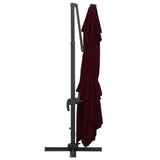 Cantilever Garden Parasol with LED Lights Bordeaux Red 400x300 cm 312318