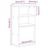 Side Cabinet ODDA White 40x24x79 cm Solid Wood Pine 4103596
