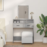 ZNTS Dressing Table with Drawers Concrete Grey 79x41x140 cm 865139