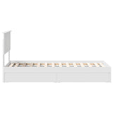 Storage Bed with Headboard White 75 x 190 cm Engineered Wood 3410847