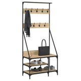 Clothes Rack with Shoe Storage Sonoma Oak 80x40x184 cm 837863