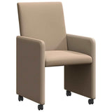 Dining Chairs with Wheels 2 pcs Cappuccino 57 x 66 x 94 cm 42017822