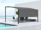 3 x 2.5m Patio Metal Gazebo Door Window Awning Wall Mount Metal Outdoor Shelter Charcoal Grey T3398P314767