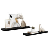 Floating Wall Shelves 2 pcs High Gloss Black 90x23.5x3.8 cm MDF 323776