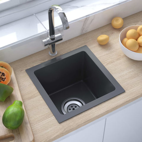 ZNTS Handmade Kitchen Sink Black Stainless Steel 51499