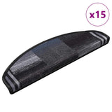 Self-adhesive Stair Mats 15 pcs Black and Grey 65x21x4 cm 322412