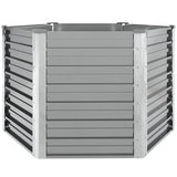 Garden Raised Bed Galvanised Steel 129x129x77 cm Grey 44856