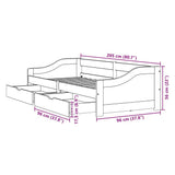 Day Bed with 2 Drawers without Mattress IRUN White&Pink 90x200 cm 3314681