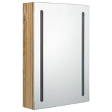 LED Bathroom Mirror Cabinet Oak 50x13x70 cm 326499
