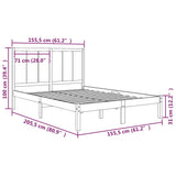 Bed Frame without Mattress 150x200 cm King Size Solid Wood Pine 3105735