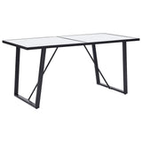 281553 Dining Table White 160x80x75 cm Tempered Glass