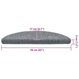 Stair Mats Self-adhesive 20 pcs 56x17x3 cm Light Grey Half Round 3365670