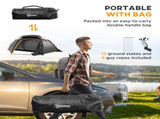 Aluminium Frame Camping Tent Dome Tent with Removable Rainfly, 2000mm Waterproof, for 1-2 Man, Grey T3398P349044
