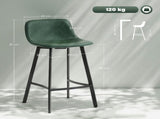 Bar Stools Set of 2, PU Leather Dining Stools with Backrest, Footrest, for Kitchen, Counter, T3398P423528