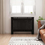 Radiator Cover Black Oak 112 x 19 x 81.5 cm Engineered Wood 884113