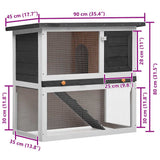 Outdoor Rabbit Hutch 1 Door Grey Wood 170831