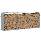 Log Holder Light Grey 234x45x100 cm Galvanised Steel 364555