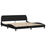 Bed Frame with LED without Mattress "Hvar" Black 200x200 cm 3213955