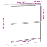 Shoe Cabinet Smoked Oak 80 x 21 x 87.5 cm Engineered Wood 862215