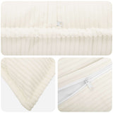 Cushion Cover 12 pcs HOUTEN Cream 40 x 80 cm Corduroy 918174