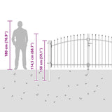 Double Gate with Lock Woerden Grey 299.5 x 174.5 cm Steel 42008846