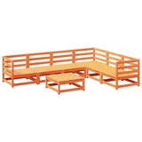 Garden Sofa Set Wax Brown Solid Pine Wood 7 Piece Modular 3299464