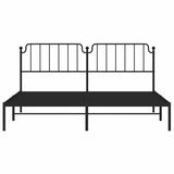Metal Bed Frame without Mattress with Headboard Black 193x203cm 373893