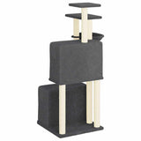 Cat Tree with Sisal Scratching Posts Dark Grey 122 cm 172054
