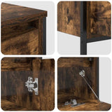 ZNTS 3 Piece Bathroom Furniture Set Smoked Oak Engineered Wood 3328361