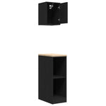 ZNTS Garage Cabinets 2 pcs Black Engineered Wood 3328261