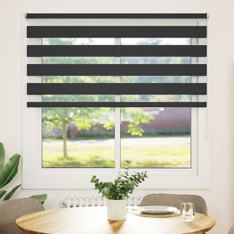 Zebra Blind 140 x 175 cm Black 240224