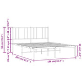 Metal Bed Frame without Mattress with Headboard Black 150x200cm 352482