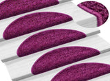Stair Mats 10 pcs 56x17x3 cm Violet Half Round 149793