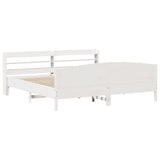 Bed Frame without Mattress White 180x200 cm Super King Solid Wood Pine 3306958