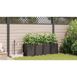 Garden Planter 4 pcs Brown 160 x 40 x 52 cm Plastic 42002834