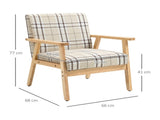 Modern One Seater Sofa for Living Room, Linen Fabric Small Couch with Rubber Wood Frame, Armrests, T3398P341261