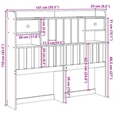 Headboard with Storage Wax Brown 135 cm Solid Wood Pine 855516