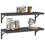 Wall Shelves 2 pcs 75x30 cm Black Stainless Steel 3214515