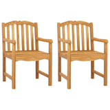Handcarved Rose Chair 2 pcs Natural Solid Teak Wood 42030019