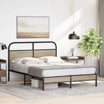 Bed Frame Without Mattress 140x190 cm Smoked Oak Engineered Wood 4100356